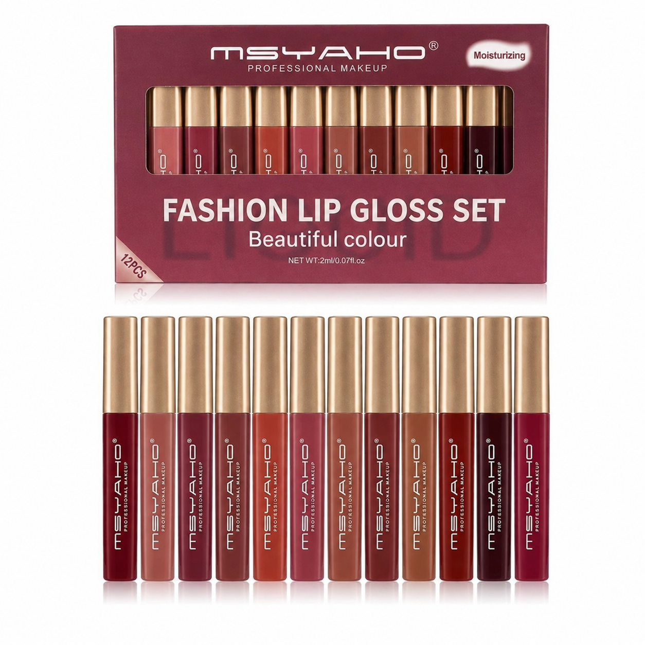 MSYAHO Long Lasting Pure Moisturizing Lip Gloss Pack Of 12