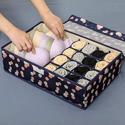 Undergarments Organizer Box With Lid Large Size 12 Small Pockets 1 Big