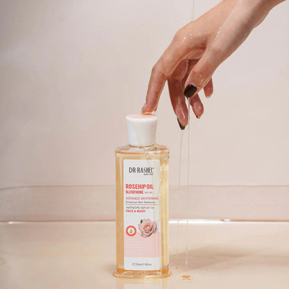 Dr Rashel Face & Body Rosehip Oil Glutathione SPF50+ Advance Whitening Enhances Skin Radiance