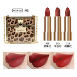 Mansly Lipstick Luxury Bag With 3Pcs Matte Moisturizing Velvet Glitter Lipstick Set A