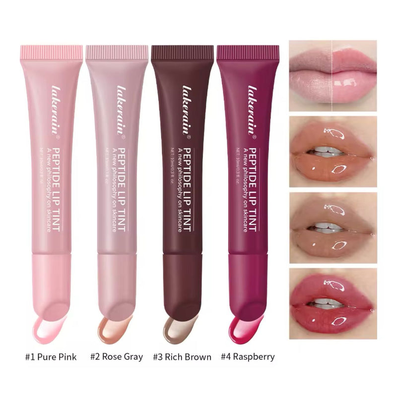 Lucky Model Lightweight Peptide Rhode Plumping Lip Gloss 4pcs Set