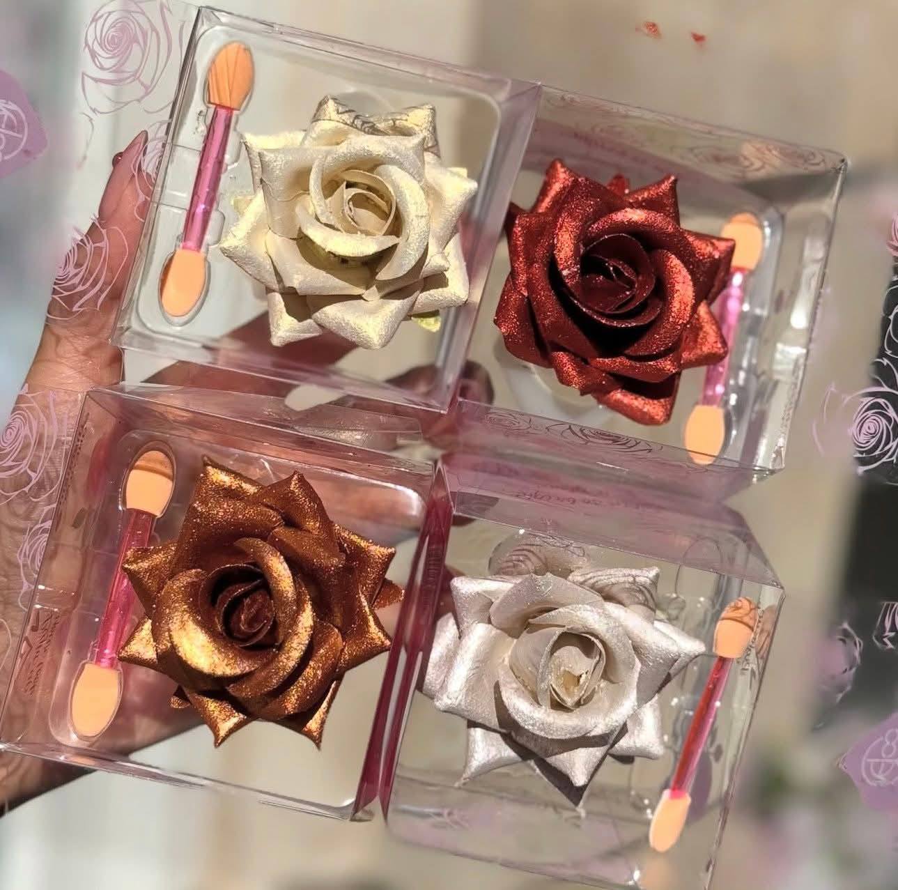 Loleeta 3D Three-dimensional Rose Highlighter + Eye Shadow Powder Easy Coloring Highlight Powder Face Contour Makeup