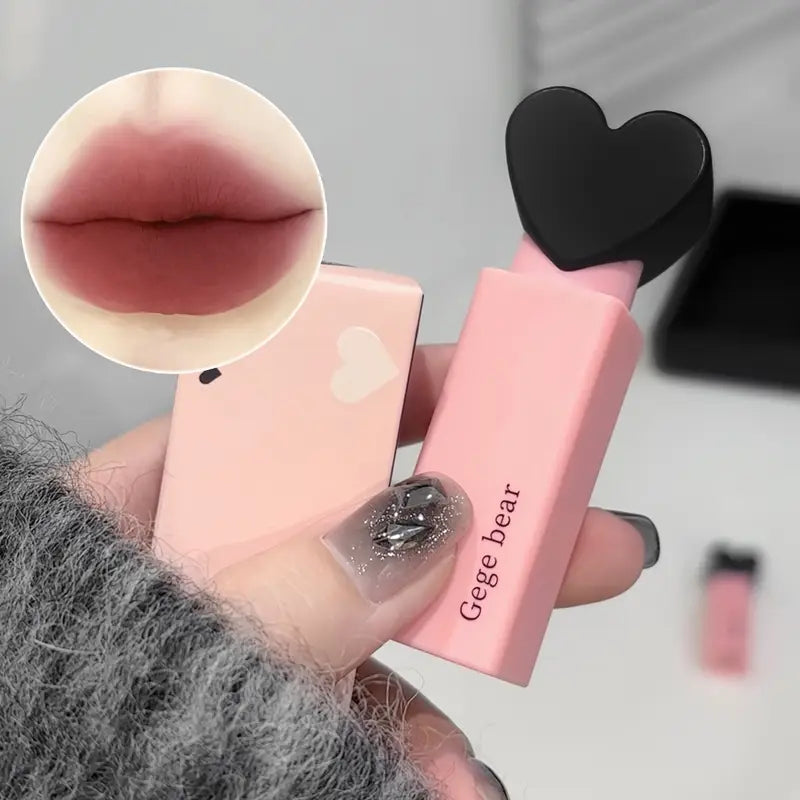 Gege Bear Dream Love Heart Lipstick Velvet Matte Lip Gloss 6Pcs Set