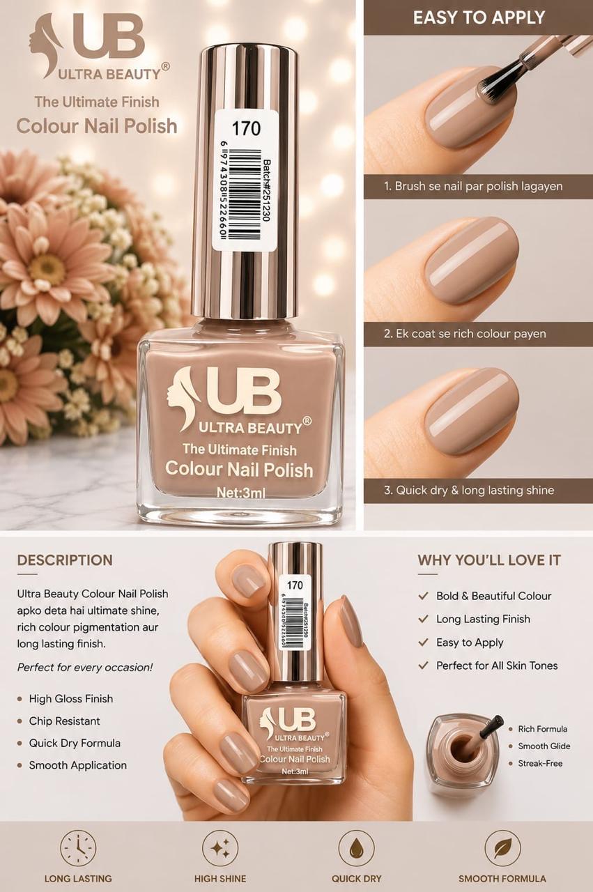 Ultra Beauty Colour Nail Polish – 3ml (Set A)