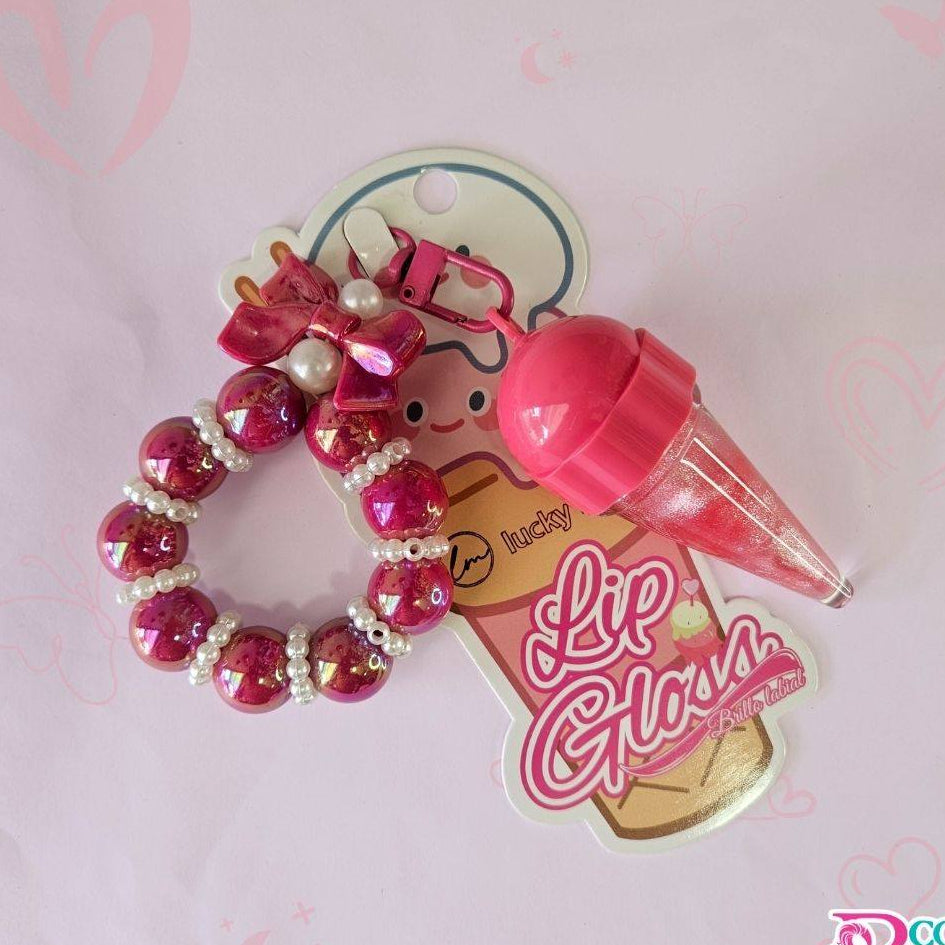 Lucky Model Ice cream Lip Gloos with New Key Chain Style