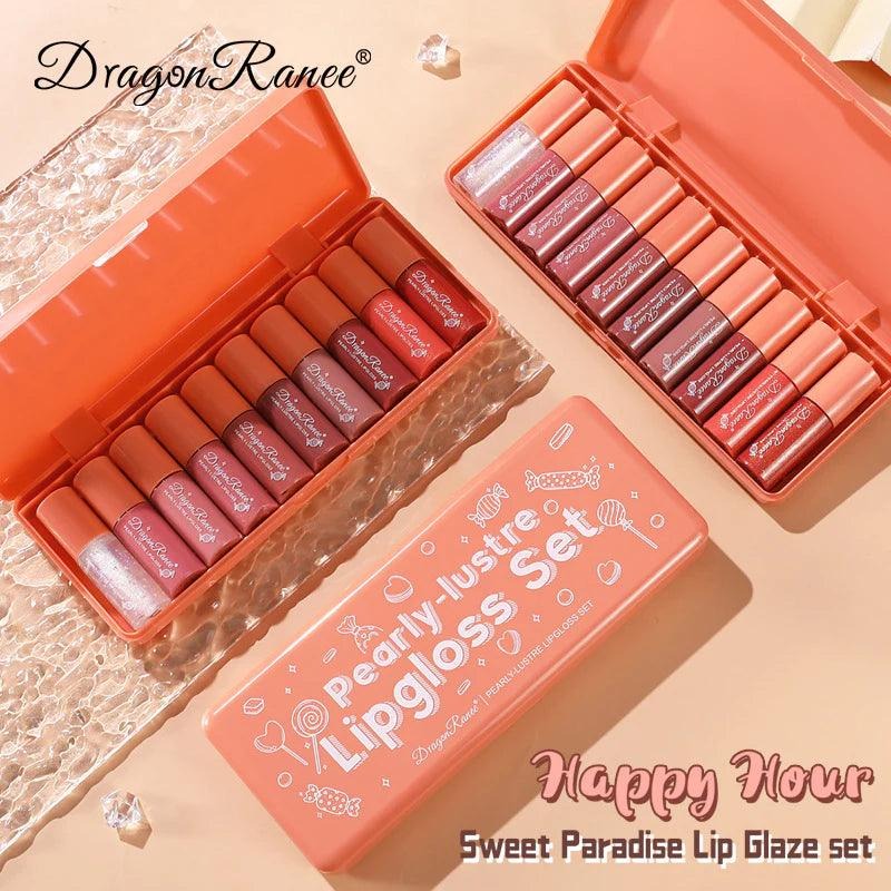 Dragon Ranee Pearly Lustre Lip Gloss 10Pcs Set