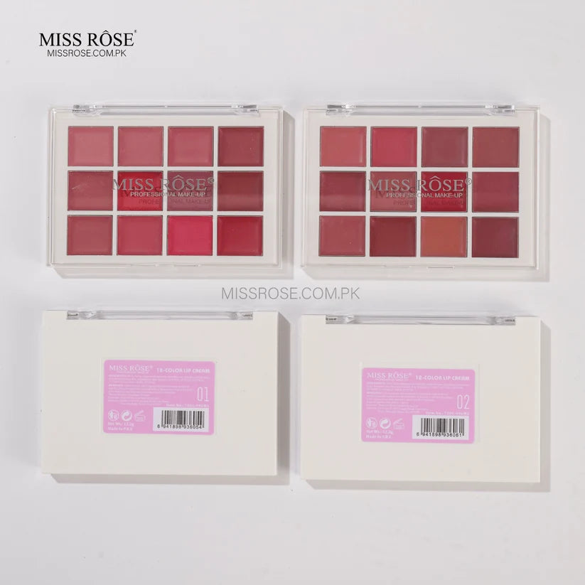 Miss Rose 12 Color Lipstick Palette