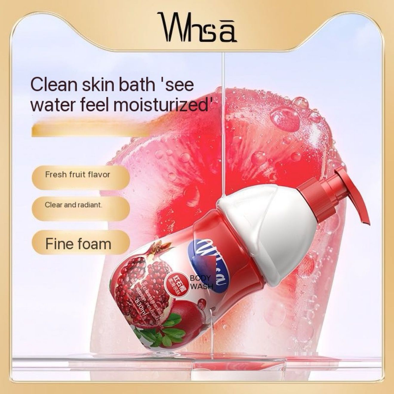WHSA Whitening Body Wash for Body Cleansing and Care Deep Cleansing Exfoliating Skincare Body Wash