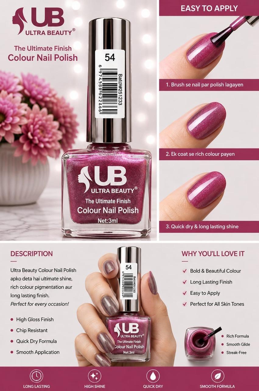 Ultra Beauty Colour Nail Polish – 3ml (Set D)