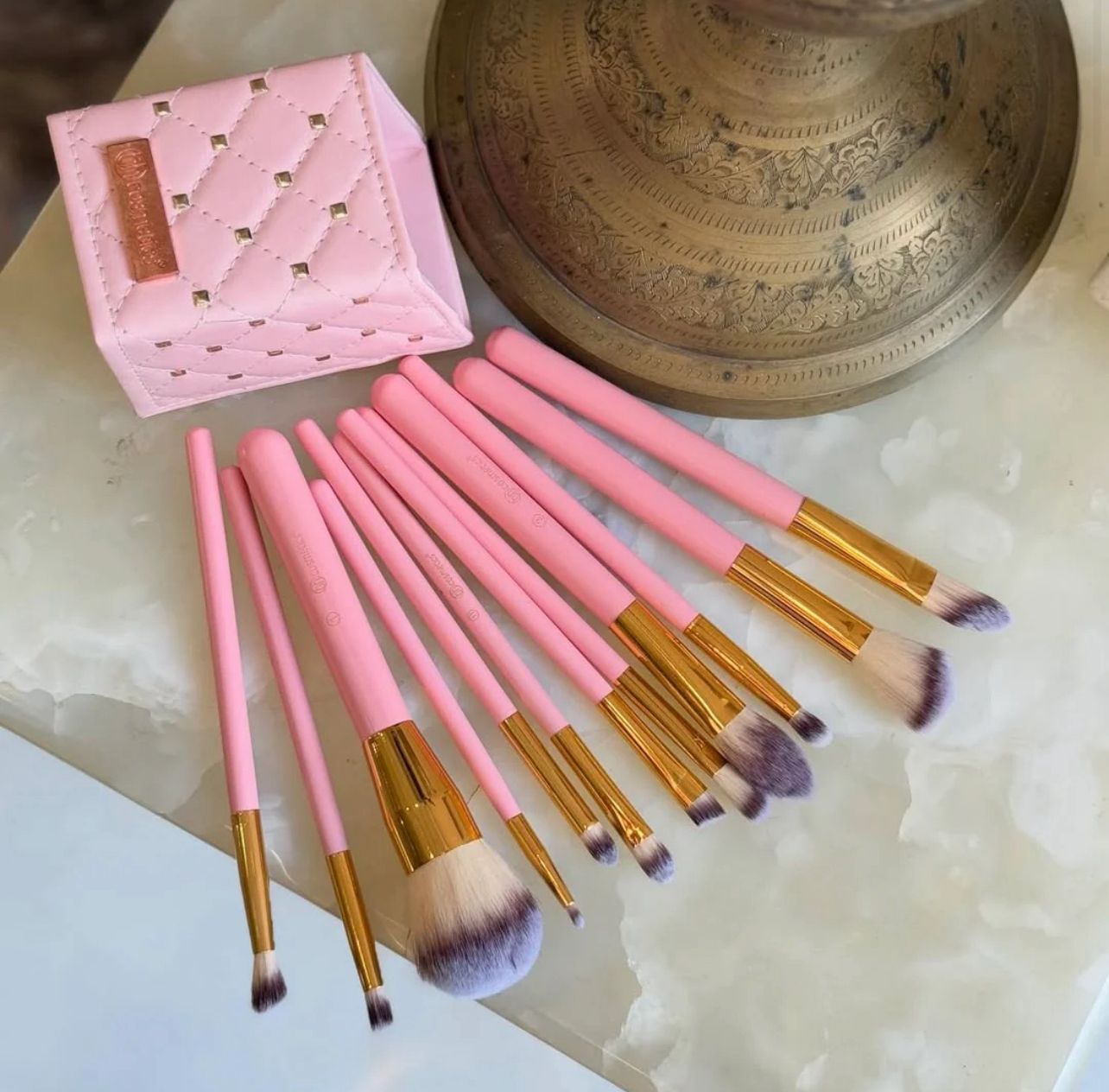 BH Cosmetics Pink Studded Elegance 12 Pc Brush Set