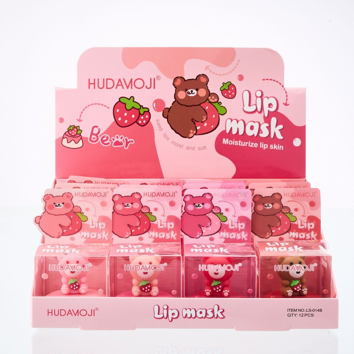 Hudamoji 4pcs Cute Bear Moisturiser Lip Mask
