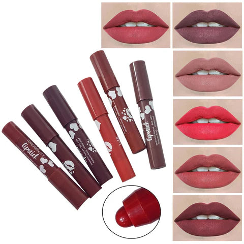 Warda Beauty Rich Creamy Matte Color Classic Lip Crayon 6cs Set