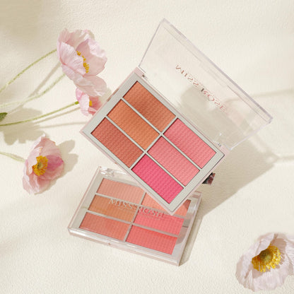Miss Rose Rubik's Cube Matte Blusher 6 Colors Palette