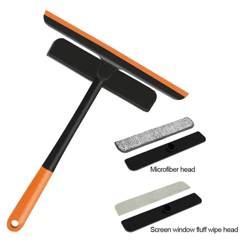 3in1 Glass Wiper with Scrubber and Duster