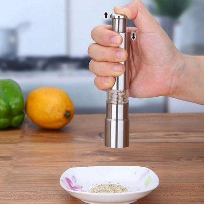 Stainless Steel Mini Pepper Grinder Crusher Mill Button Press Technology