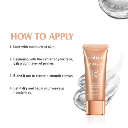 Maliao HD Primer Instant Moisture Glow with SPF 15/PA++ for Flawless Skin
