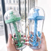 Cute Cartoon Mixing Cup Water Bottle With Straw