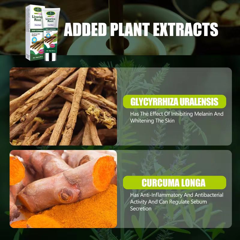 Aichun Beauty Herbal Facial Cleanser Deep Licorice Root Face Wash With Mineral Lightening For Female