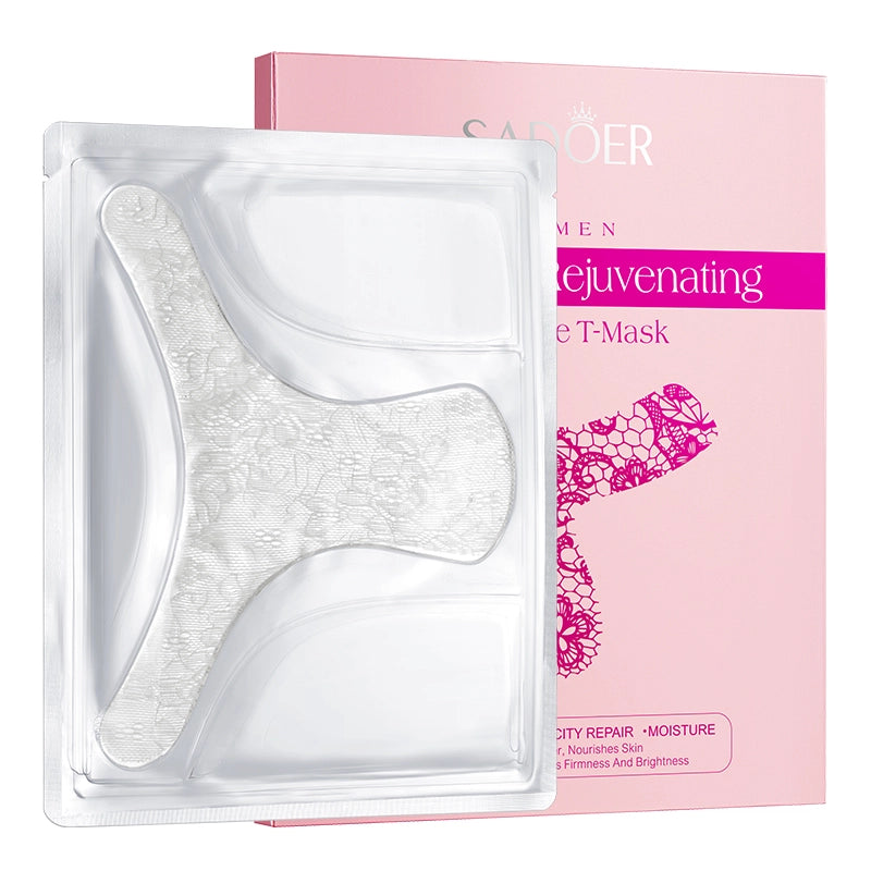 SADOER Women Vaginal Patches Hydrating Rejuvenating Secretive T-Mask Pink Tender Elasticity Repair Moisturizing Mask 5pcs in Box