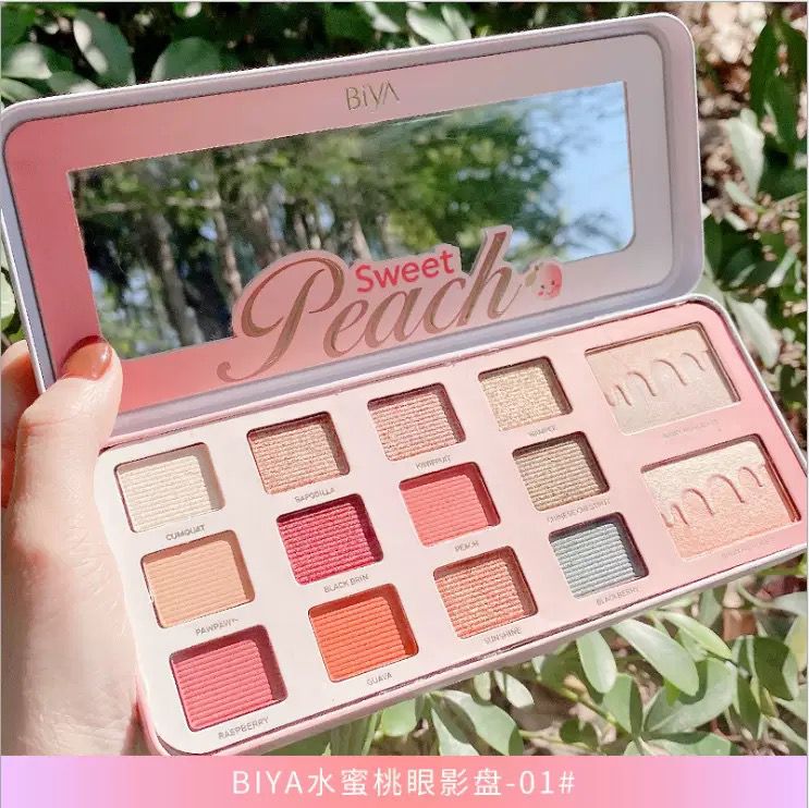 Biya Sweet Peach 14 Color Highlighter Shimmer Eyeshadow Palette