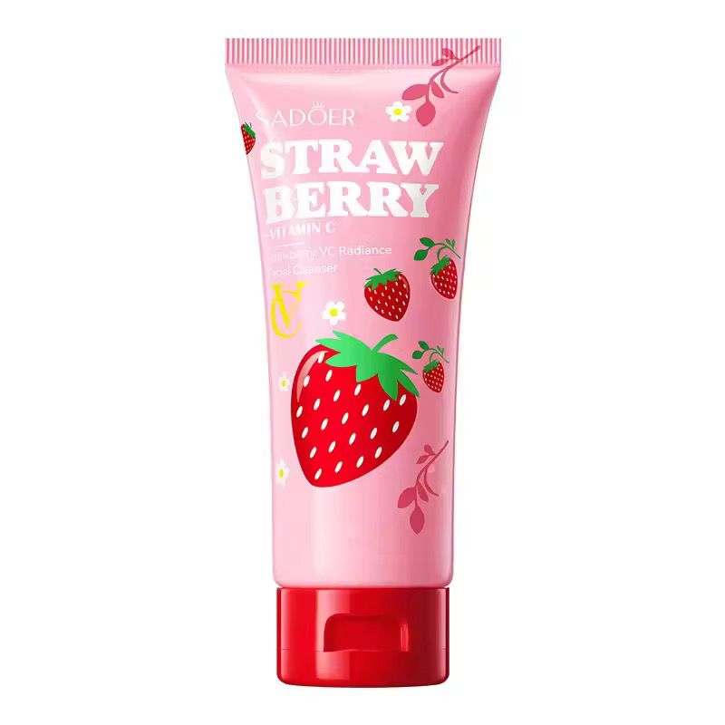 Sadoer Strawberry Vitamin C Facial Face Wash Deep Cleansing Oil Balancing