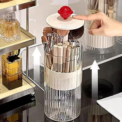 Automatic Push Up Lifting Transparent Countertop Cosmetic Makeup Brush Holder