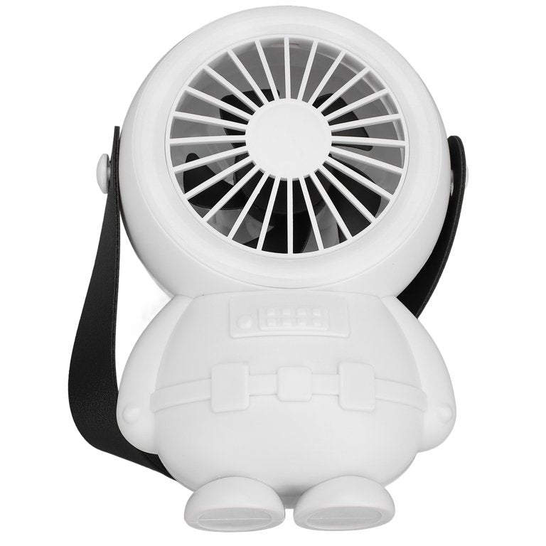 Mini Astronaut High Power USB Rechargeable Desktop Fan Big Size With Rainbow LED Light