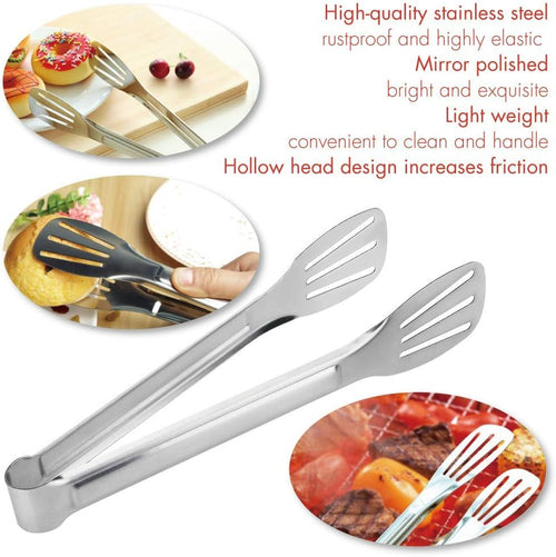 Stainless Steel Tong 7.5" For Cooking Grilling Barbecue And Frying