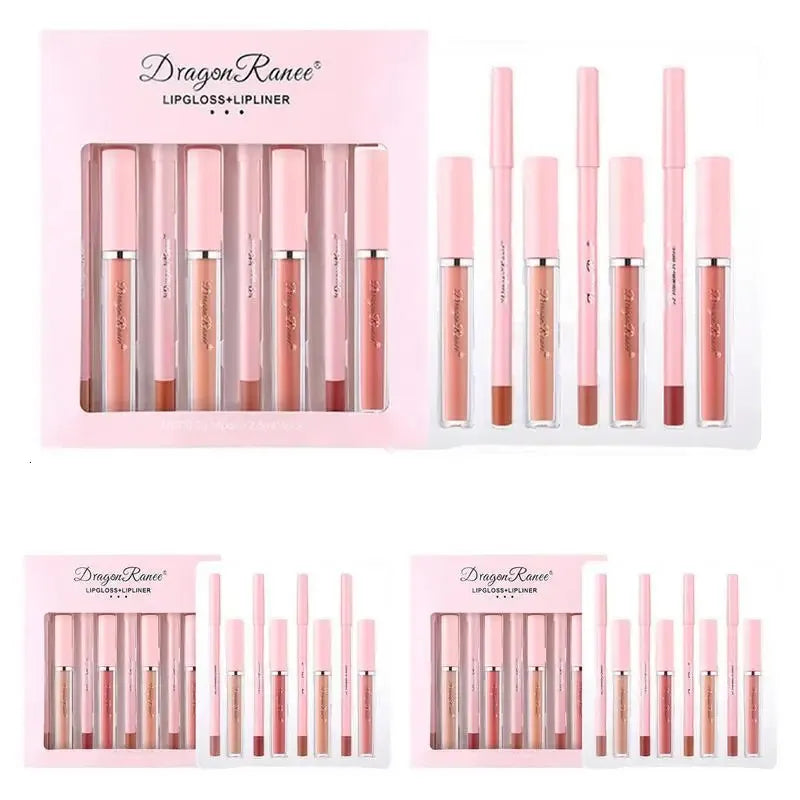 Dragon Ranee 4 Lip Gloss And 4 Lip Liner Pencil Set