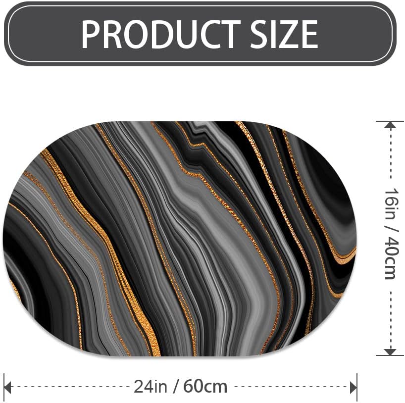 Non-Slip Gold Black Texture Bath Mat