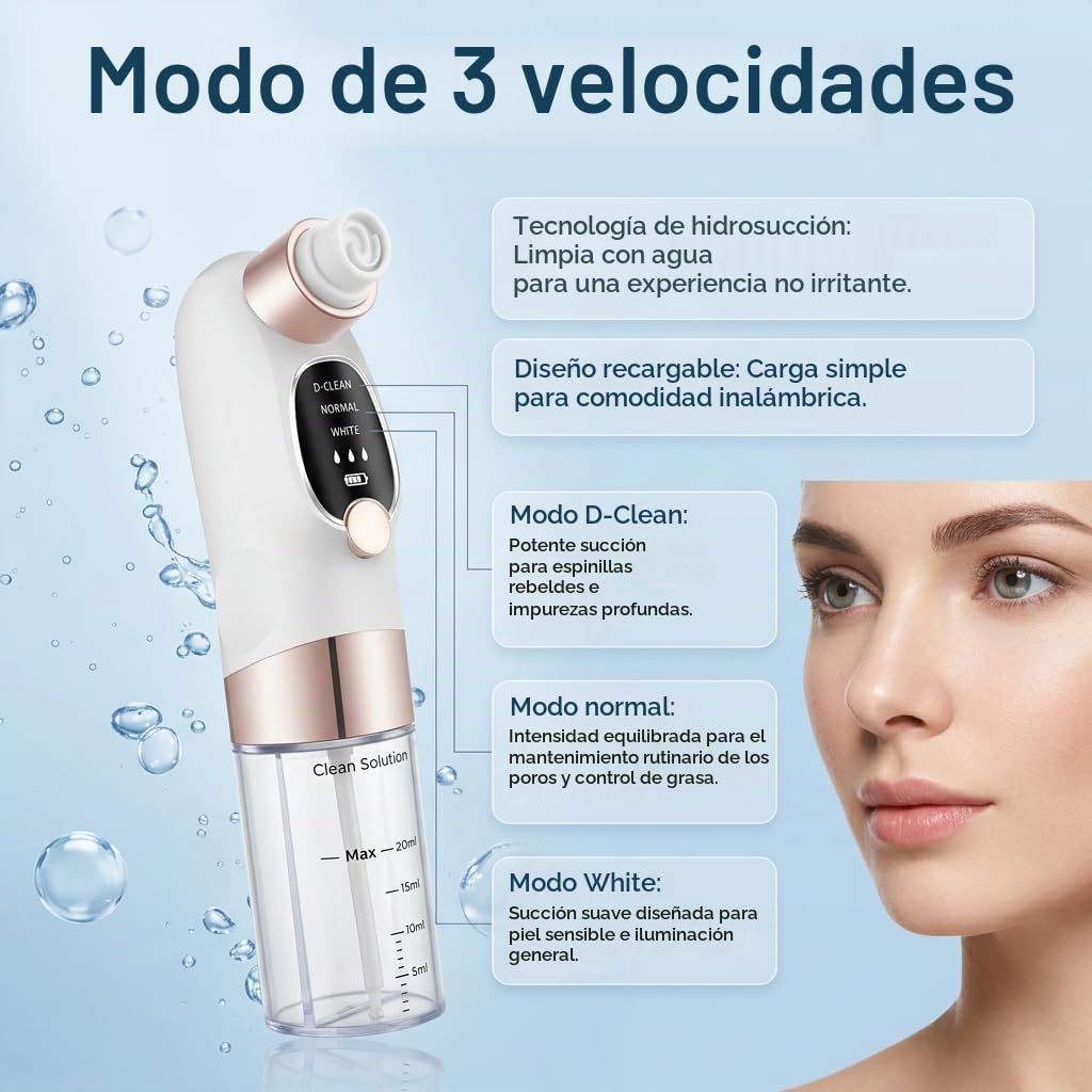 Blackhead Sucker Electric Pore Cleaner With 6 Heads And 3 Adjustable Levels Blackhead And Acne Extractor USB Rechargeable Deep Facial Cleansing Kit For Nose And Face