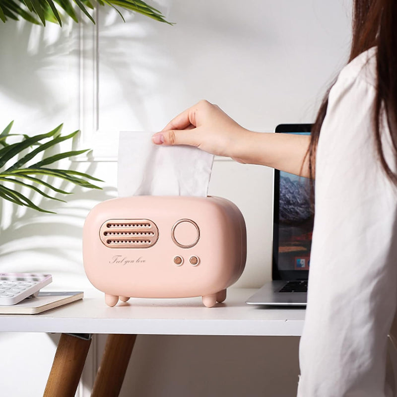 Multifunctional Cute Retro Radio Model Tissue Box