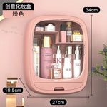 Multifunctional Wall Mounted Cosmetic Vanity Rack Storage Box Acrylic Transparent Door Organizer With 1 Drawer