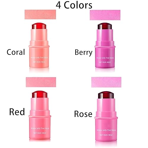 Water Jelly Tint Lip Cheek Blush Stain Pack Of 4Pcs