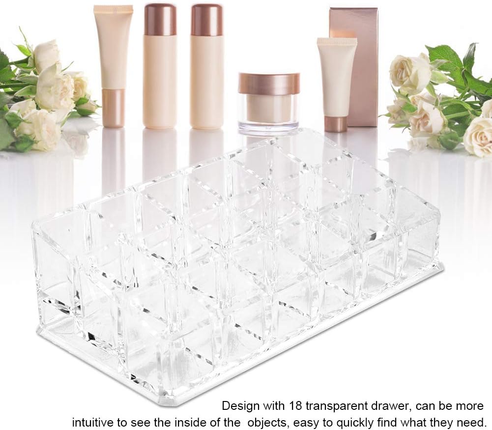 Transparent Acrylic Lipstick Makeup Organizer 18 Grid