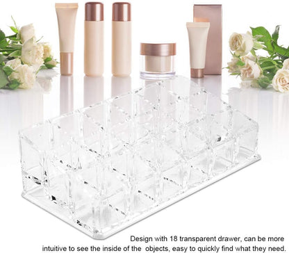 Transparent Acrylic Lipstick Makeup Organizer 18 Grid
