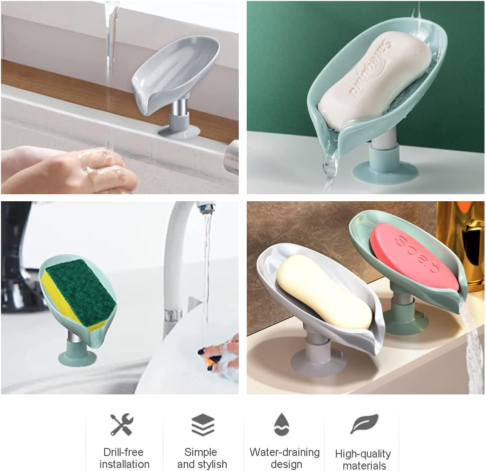 Soap Draining Rack Holder with Suction Cup Table Top