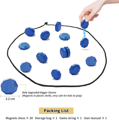 Magnetic Chess Game, Fun Table Top Magnet Game with String, Magnetic Stones Board Game Magnetic Chess Board Game Set Improve Log