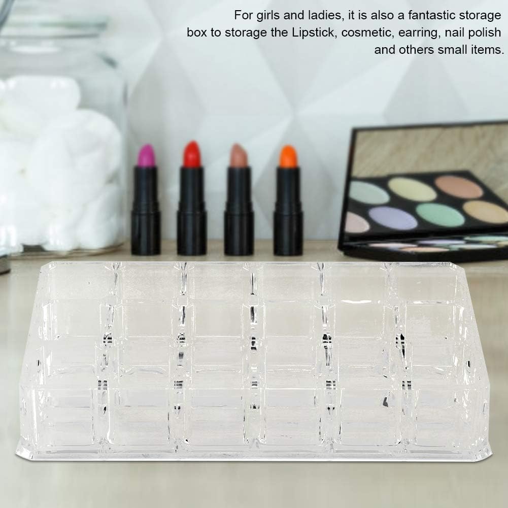 Transparent Acrylic Lipstick Makeup Organizer 18 Grid