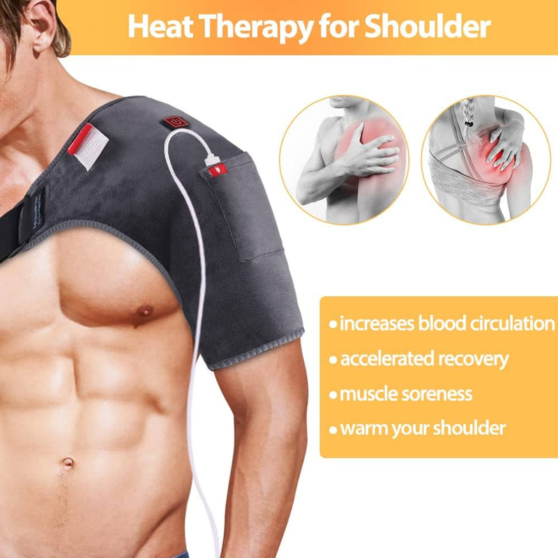 Portable Heat Shoulder Wrap Belt USB Shoulder Heating Pad Rotator Cuff Pain Upper Arm Muscle Relief 3 Heating Setting