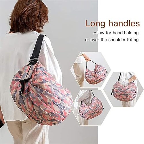 New Lock Multipurpose Portable Folding Washable Travel Grocery Bag Parachute Material