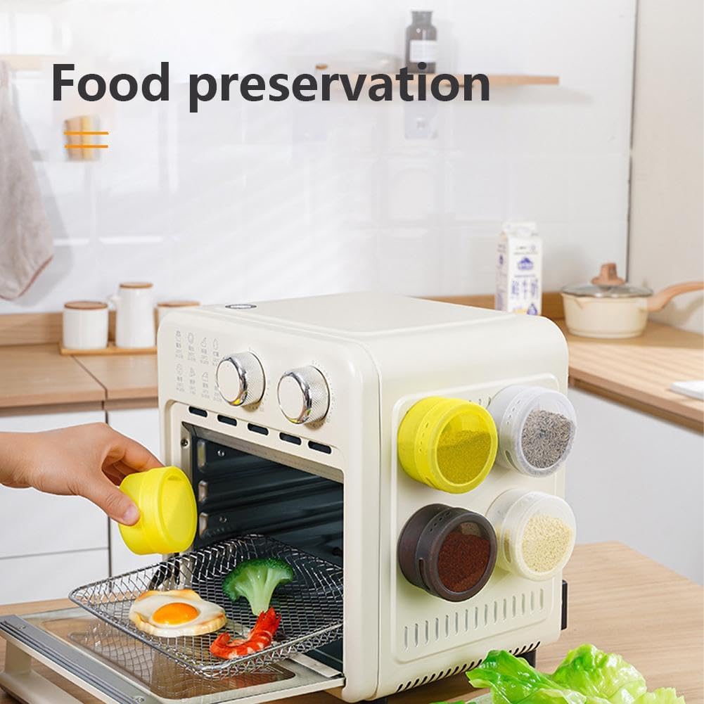 Multipurpose Magnetic Seasoning Spice Jar Containers With Lids Pack Of 2Pcs