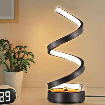 USB Modern Spiral LED 3 Colors Adjustable Light Decorative Table Lamp USB Power Bedroom Bedside Lamp