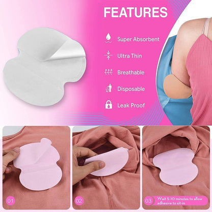 Sweat Pads Anti Allergic Anti Bacteria For Underarms Disposable Highly Absorbent Sweat Pad 5 Pair