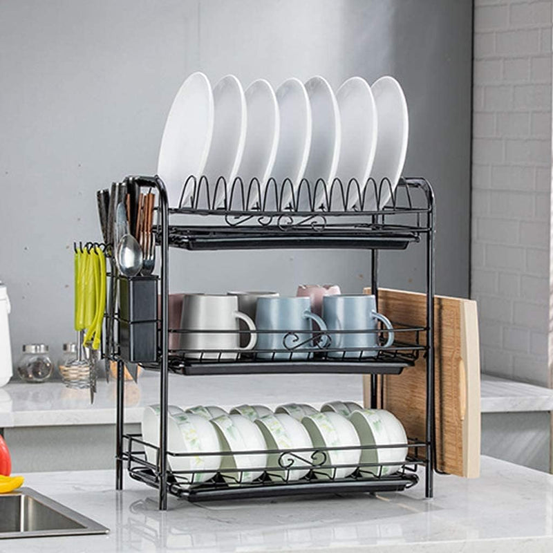 Multifunction 3 Layer Kitchen Sink Shelf Dish Drainer Rack Drain Rack Iron Material