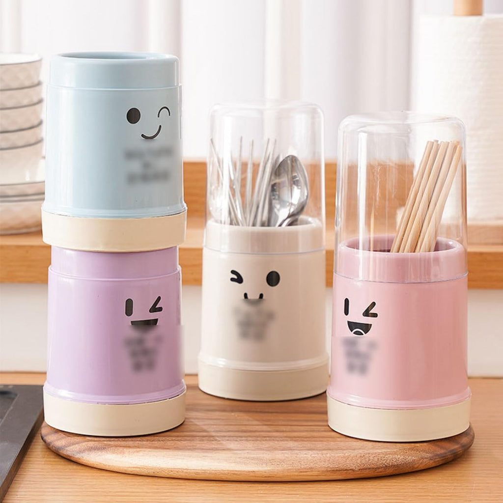 Cutlery Holder With Cover Chopsticks Fork Spoon Storage Box