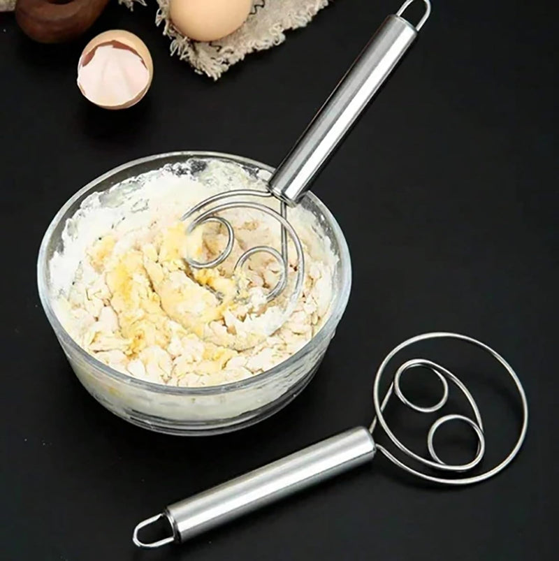 Multifunctional Stainless Steel Hand-Held Food Grade Dough Egg Mixer Double Circle