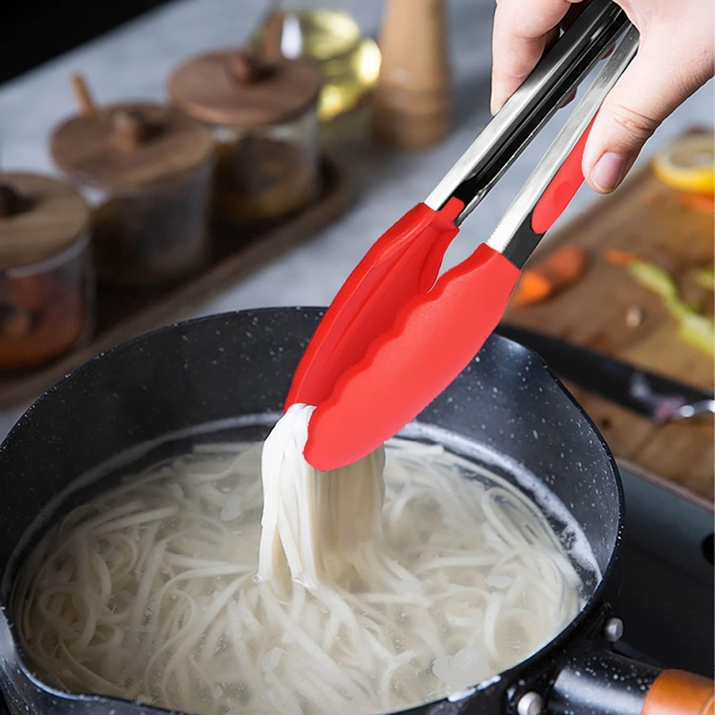 Stainless Steel With Silicone Food BBQ Grill Steak Clip Tong