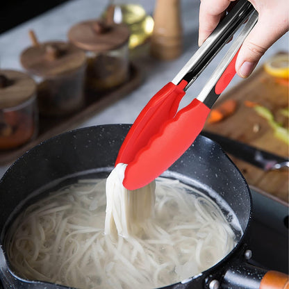 Stainless Steel With Silicone Food BBQ Grill Steak Clip Tong