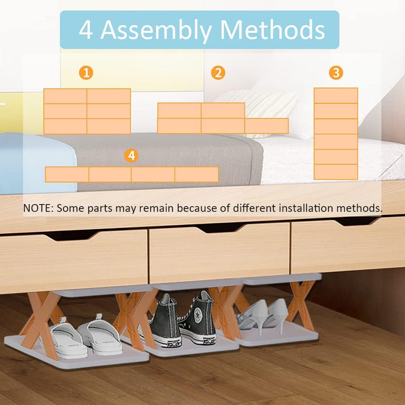 Foldable X Shape Plastic Shoe Rack